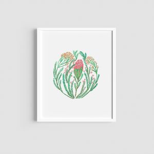 Protea and fynbos art print